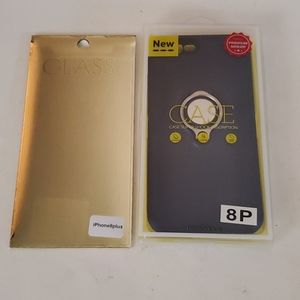 Iphone 8 Plus case and glass screen protector New